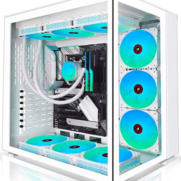 KEDIERS PC Case - ATX Tower Tempered Glass Gaming Computer Case with 9 ARGB Fans,C590